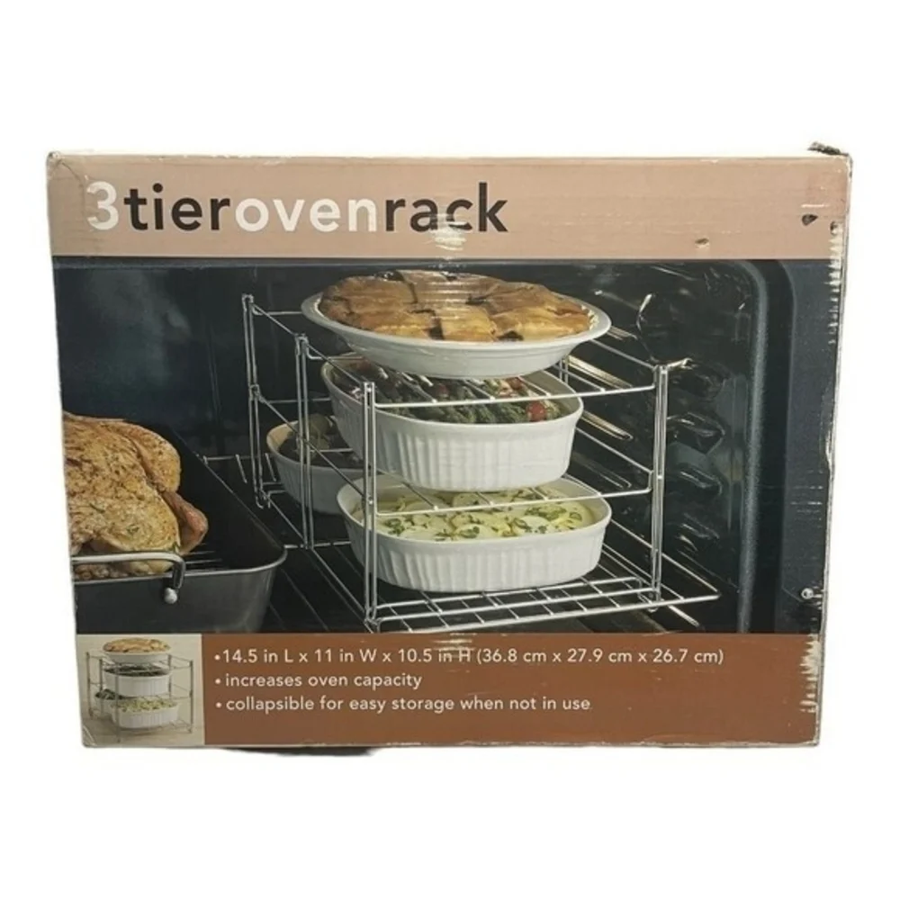 3-Tier Collapsible Oven Rack Heavy Duty Wire Rack 14.5